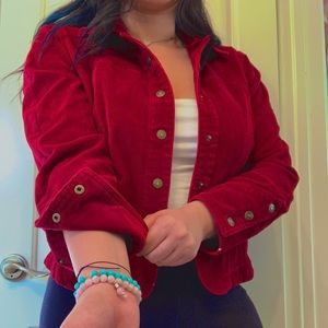 Mission Co. Red Cropped Corduroy Coat